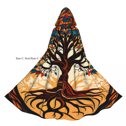 Hooded Cloak Unisex Cloak with Hood Tree With Ripe Apples Harvest Season Theme Cloak Vampire Witch Cape Cosplay Costume