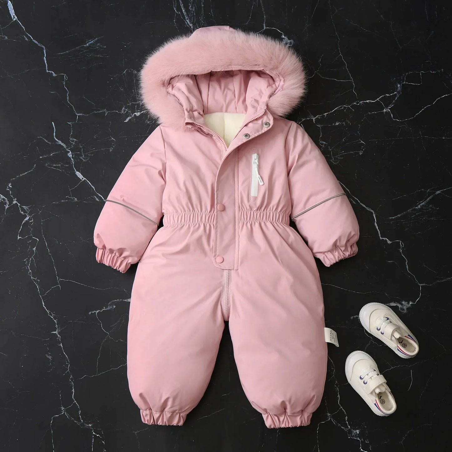 2025 Newborn Romper Thickened Warm Jumpsuit Winter Hooded Trend Toddler Baby Clothes Boy Girl Solid Color Fashion Coat Winter