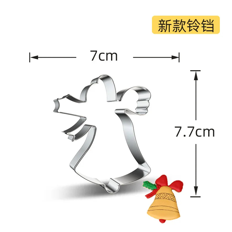 Christmas Cookie Cutter Stainless Steel Biscuit Mold Baking Tool Christmas Theme Snowflake Santa Claus Cake Biscuit Mould M542