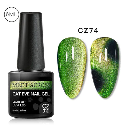 9D Reflective Magnetic Gel Nail Polish 7ml Shiny Glitter Cat Eye Nail Gel Varnishes Semi Permanent Soak Off UV Gel Nail Art