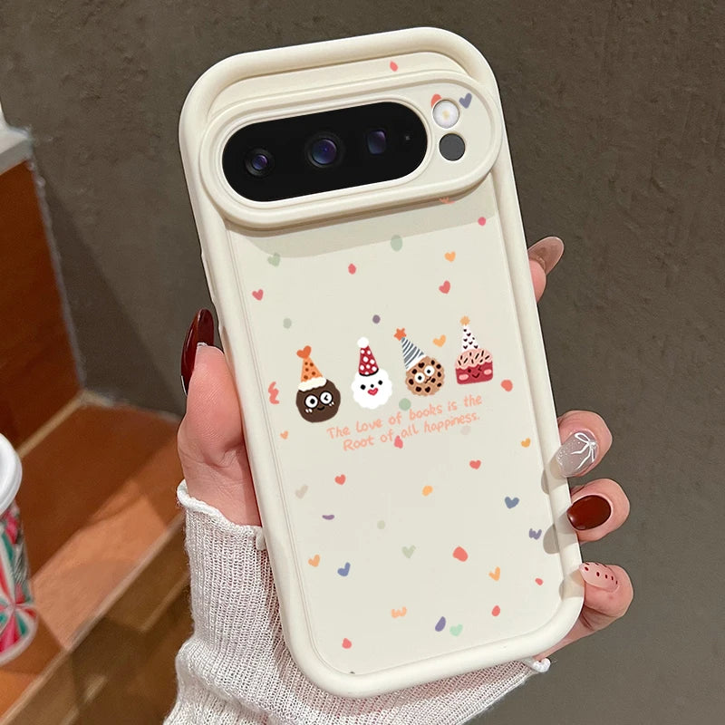Christmas Elements Soft TPU Case For Google Pixel 8A 8 Pro 9 Pro XL 7A Shockproof Candy Color Silicone Phone Cover For Pixel 8 9
