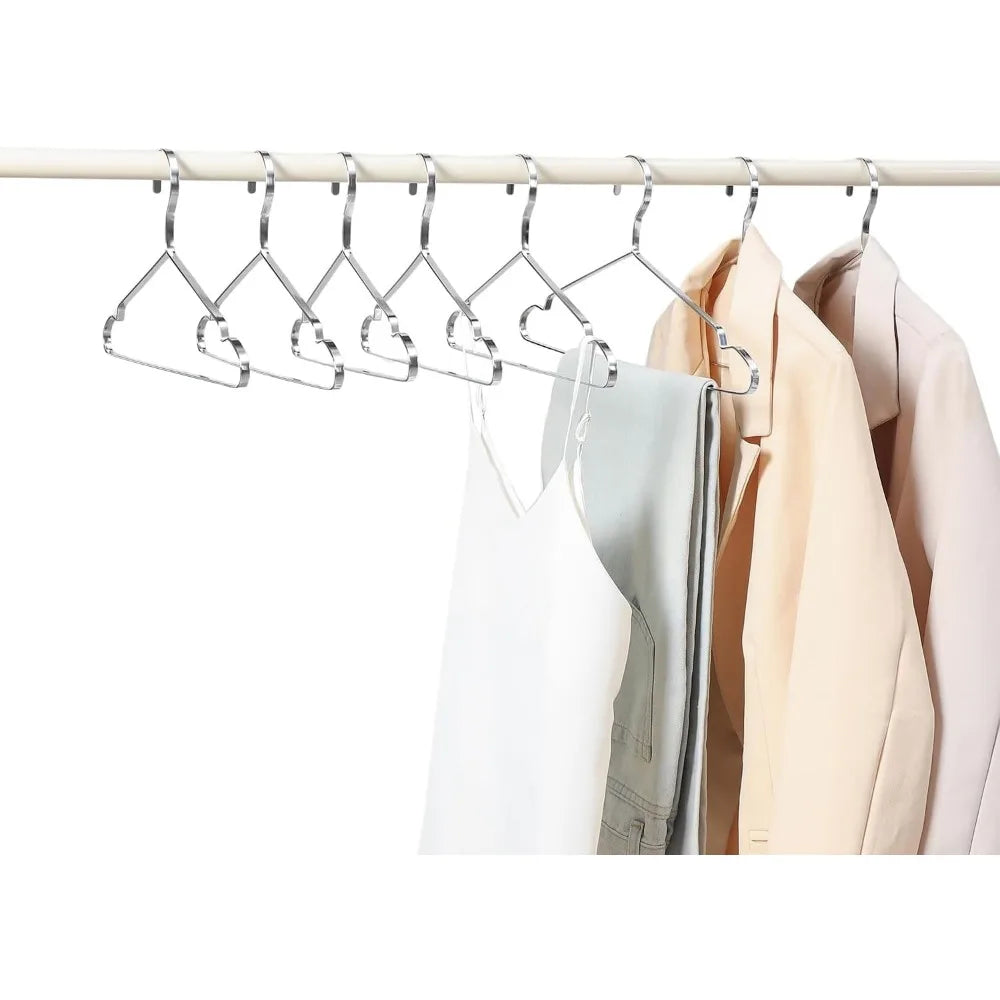 16.5" heavy duty extra wide stainless steel coats hangers, strong durable metal hanger for heavy garments, sturdy metal rack for