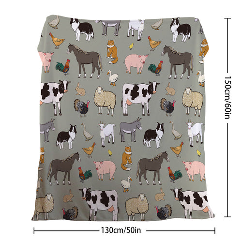 Various Animals Blanket Soft Pig Horse Durable Comfortable Blanket