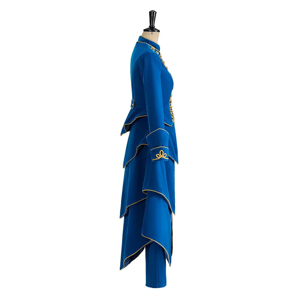 TV Doctor Devil Chord Cosplay Costume Dress Suit Chord Blue Gothic Outfits Coat Skirt Pants Set Women Steampunk Military Suit