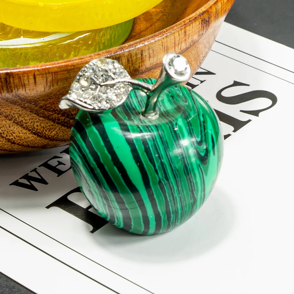 Natural Crystal Apple Jewelry Quartz Home Decoration Christmas Gift 15 Colors Healing Spirit Lucky Halo Desktop Ornament
