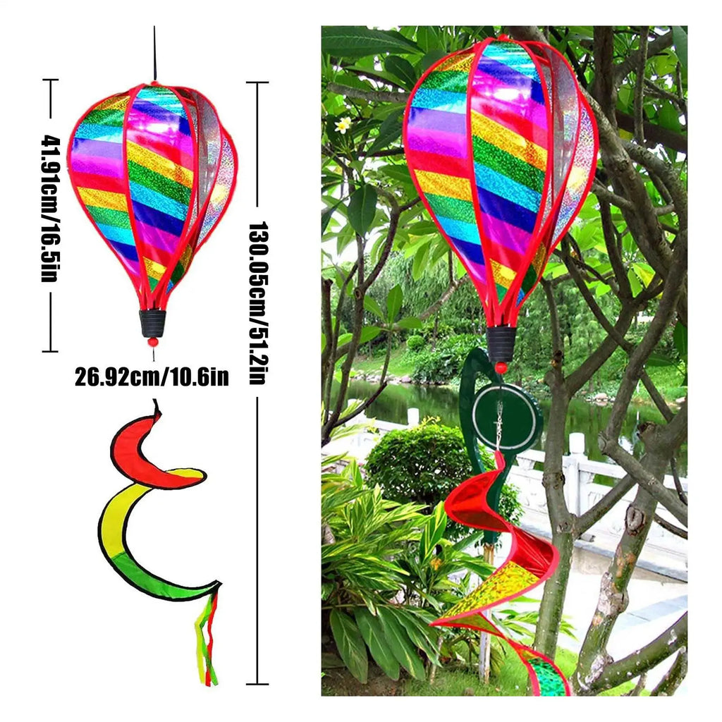 Hot Air Balloon Wind Spinners 3X Air Balloon Wind Spinner Windsock Ornament Outdoor Decoration For Yard Garden Patio Fences