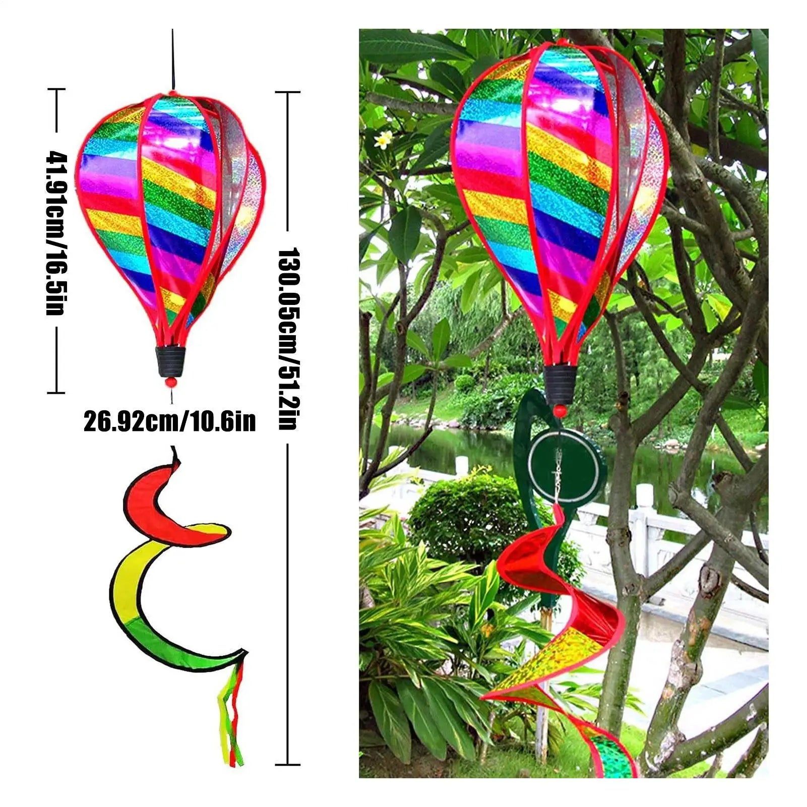 Hot Air Balloon Wind Spinners 3X Air Balloon Wind Spinner Windsock Ornament Outdoor Decoration For Yard Garden Patio Fences
