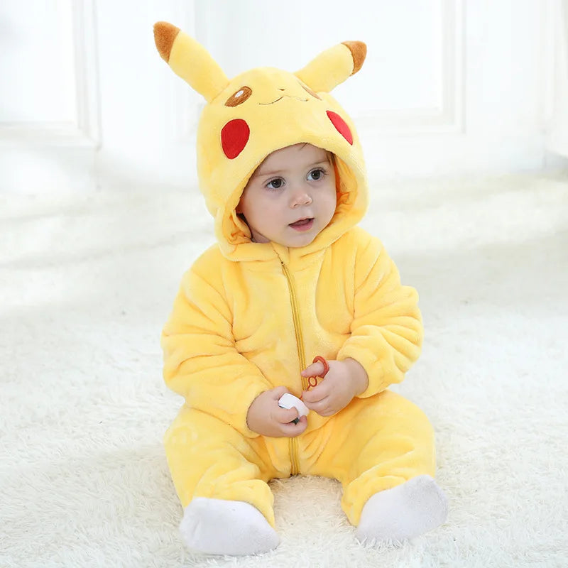 Pokemon Costume 0-5 Y Baby Snorlax Romper Anime Cosplay Kigurumi Cute Pajama Boys Girls Onesie Halloween Clothes