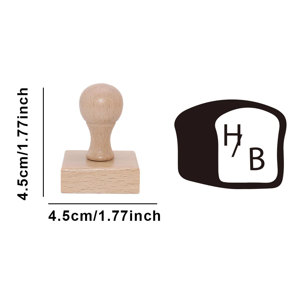 1PC Fashion Customized Name Wooden Seal For Restaurant Bakery Burger Restaurant Custom Brand Name Commercial Stamp