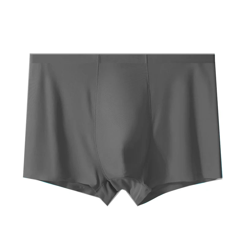 1Pcs Traceless Panties Men's Boxer Shorts Ice Silk Underwear Thin Underpants Sexy Panties Breathable Elastic Lingerie Wholesale
