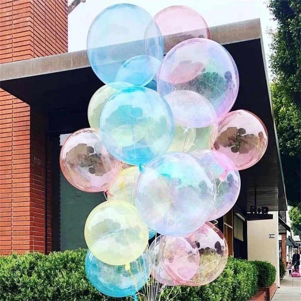 100pcs Colorful Crystal latex Balloon 10 inch Transparent Bubble Latex Balloons Kids toys Birthday Wedding party decorations