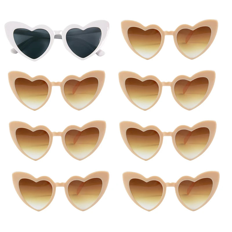 Heart Shaped Sunglasses for Women Retro Cat Eye Sunglasses Wedding Engagement Decoration Shopping Traveling Party Accessories