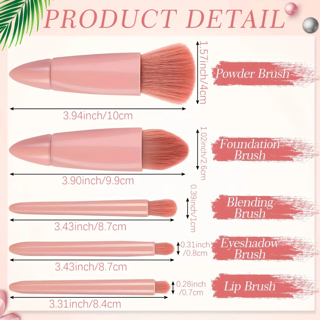 A 15-piece wedding travel makeup brush set, including makeup brushes in a makeup box, thank-you cards, transparent hard gauze ba