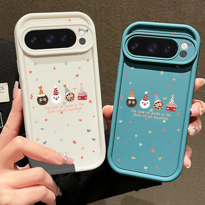 Christmas Elements Soft TPU Case For Google Pixel 8A 8 Pro 9 Pro XL 7A Shockproof Candy Color Silicone Phone Cover For Pixel 8 9