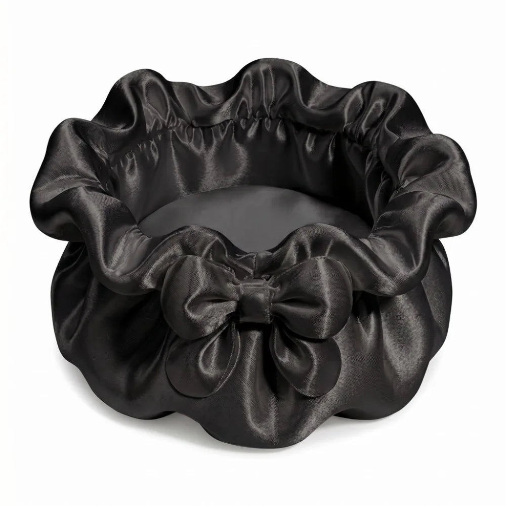 3D-Printed Petal Bow Storage Box Multi-Function Satin Ruffled Desktop Storage Box Elegant Ornaments Jewelry Storage Case