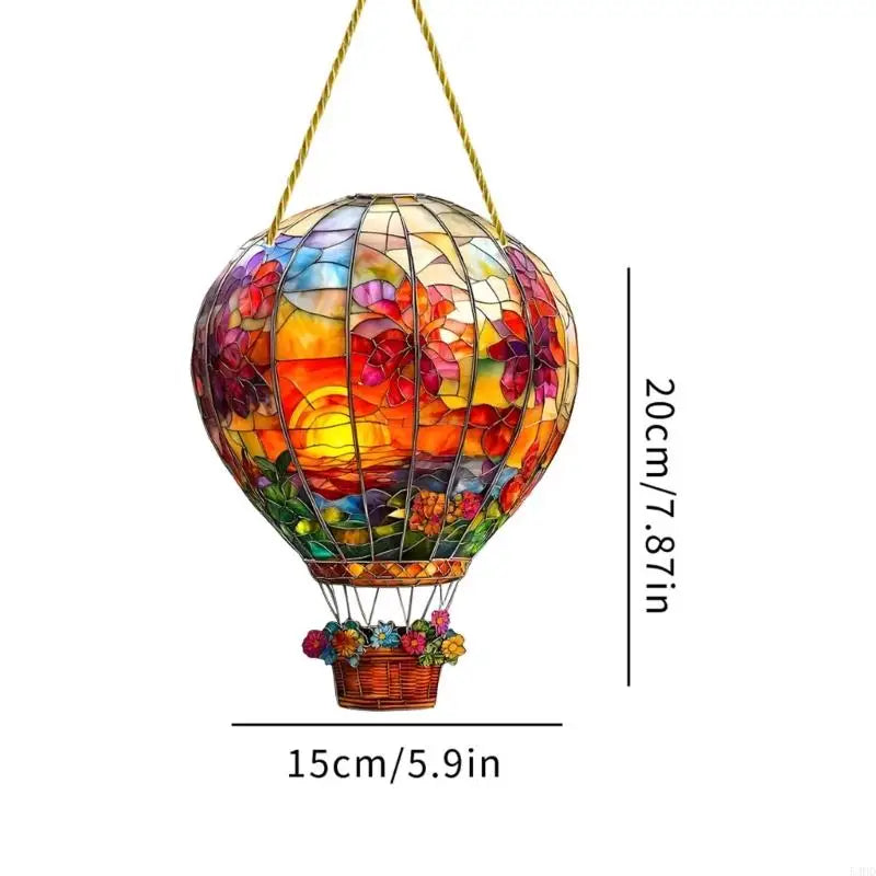 54HD Hot Air Balloon Sun Catcher Hot Air Balloon Window Hanging Acrylic Hot Air Balloon Window Decoration Indoor Window Decors