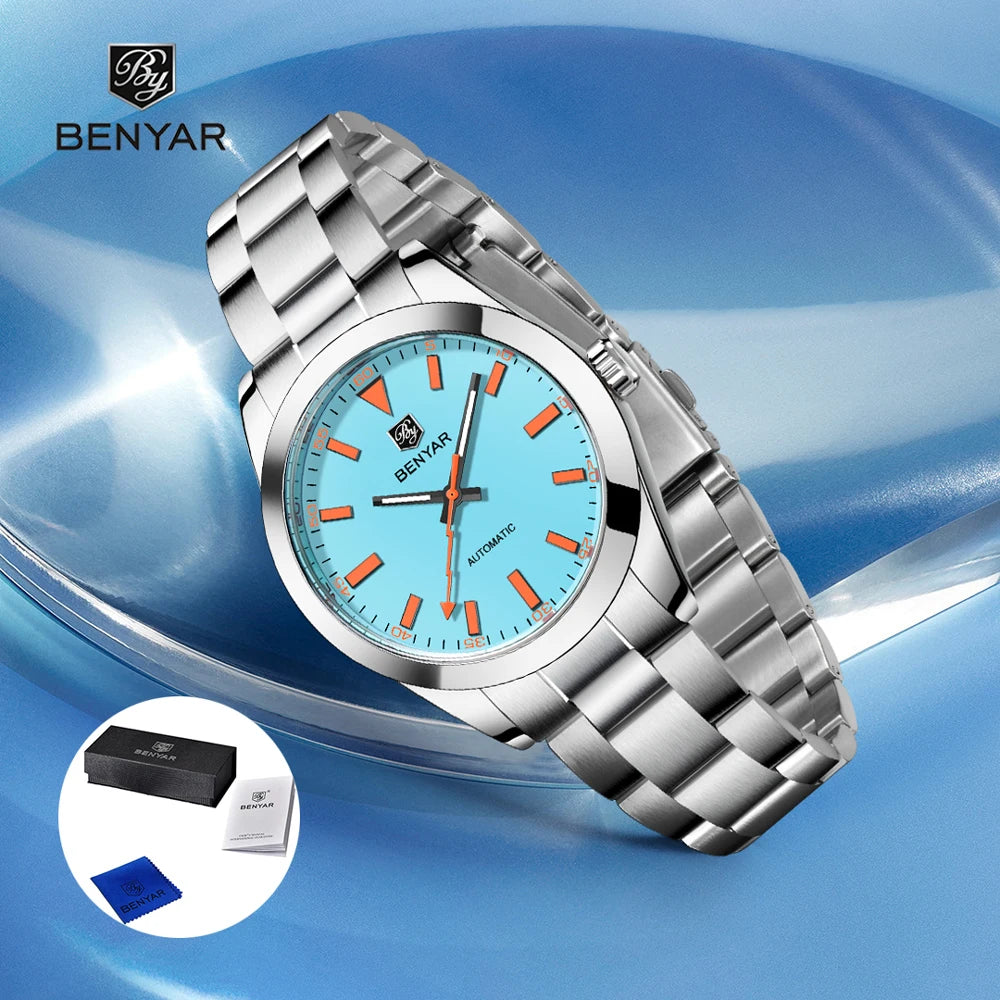 2025 New BENYAR Men's Watches Luxury Mechanical Wristwatches Automatic Watch For Man Luminous Waterproof Clock Men Gift With Box