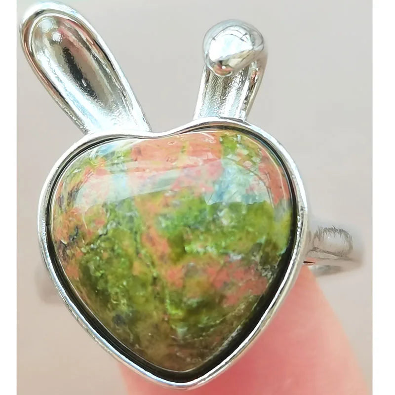 Labradorite Crystal Tiger Eye Lapis Lazuli Malachite Jaspe Sodalite Aventurine Howlite Unakite Cherry Quartz Bead Ring  PWB1183
