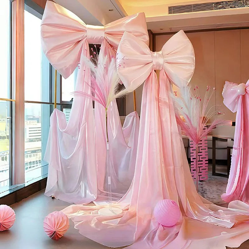 Giant Red Velvet Bow For Wedding Backdrops Engagement Wall Decoration, Hall Shop Window Display, Party Photography Props
