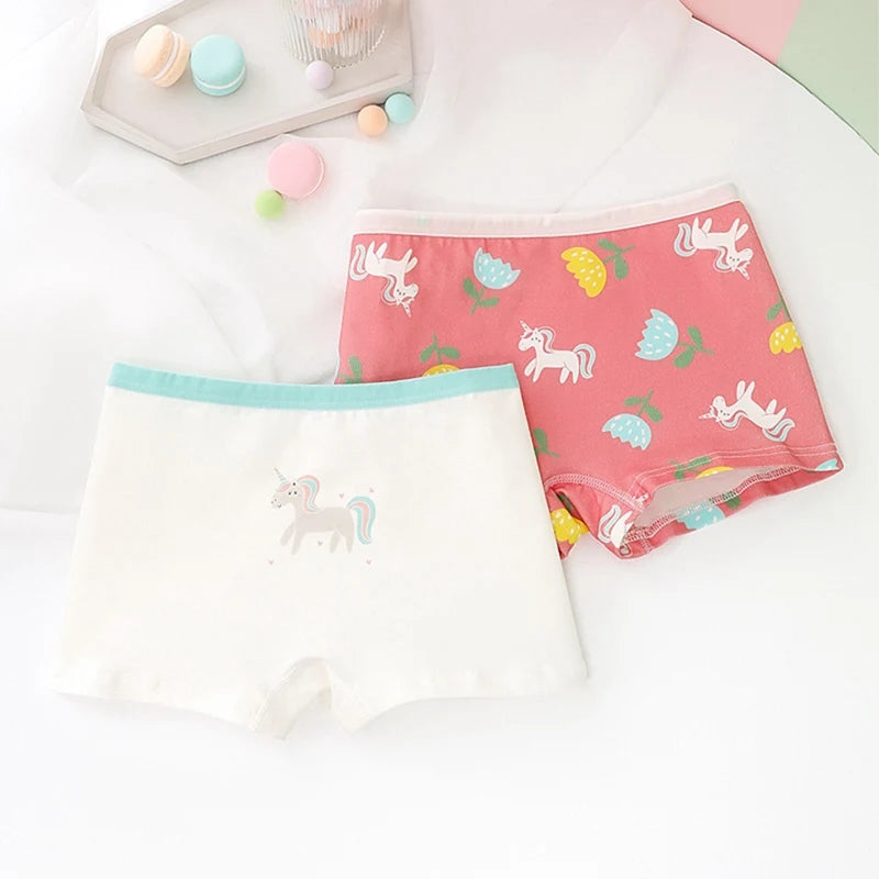 2Pcs Baby Girls Panties Sets Cotton Kids Underwear Clothes Cute Cartoon Toddlers Shorts Underpants Children Panties 3-11years