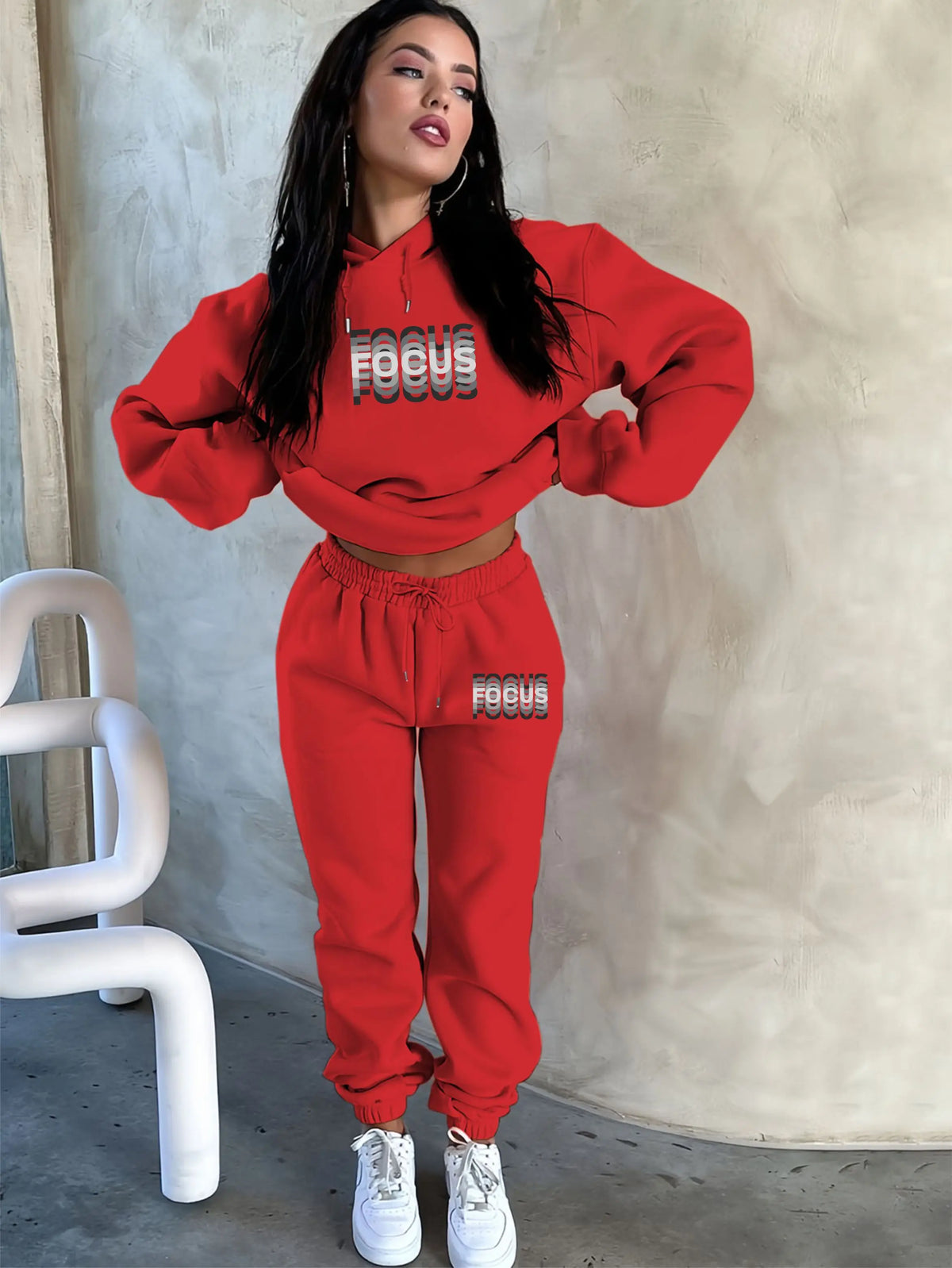 Female Winter Warm Fleece Thick 2Pcs Set Comfort Casual Sports Tracksuit Women Fashion Two Piece Sweatshirt Pants Suit Daily