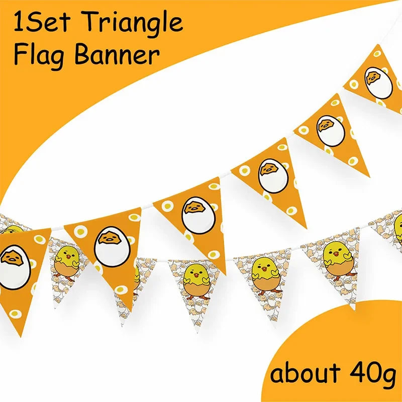 Gudetama: An Eggcellent Theme Birthday Party Cutlery Paper Cups Paper Plates Paper Disposable Party Decoration Supplies For Toys