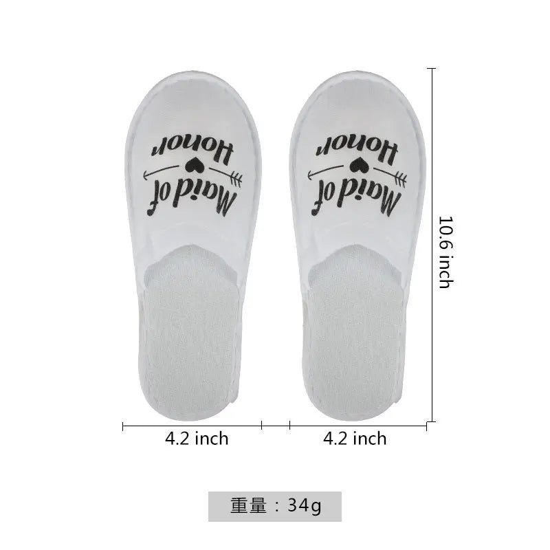 20 Pairs Bride & Bridesmaid, Wedding Party Guests Home Slip on Shoes Bridal Party Slippers Open-toe with Golden, Red and Black