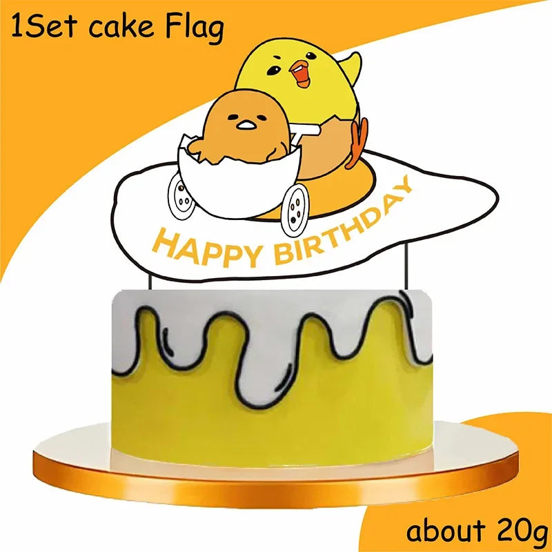 Gudetama: An Eggcellent Theme Birthday Party Cutlery Paper Cups Paper Plates Paper Disposable Party Decoration Supplies For Toys