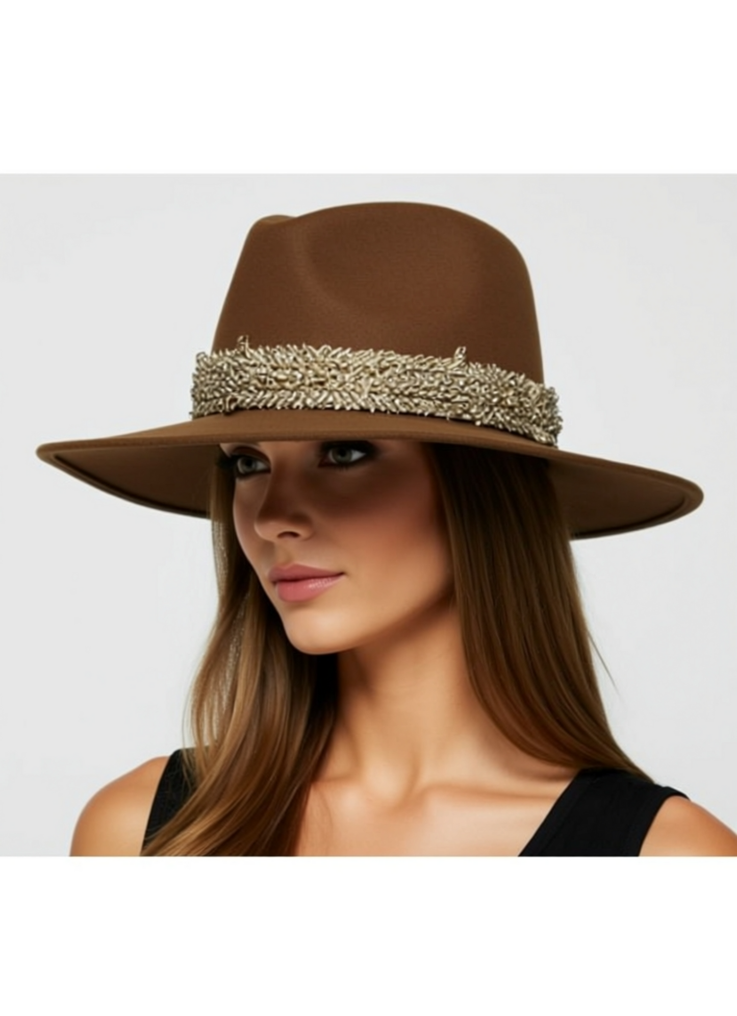 Wool Fedora Hat With Punk Ribbon