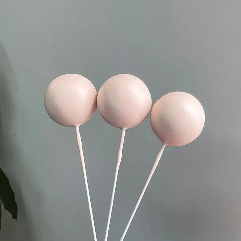 1 Set Balls Rainbow Cake Toppers White Cloud Beige Rainbow Pink Nude Cake Balls for Baby Shower Birthday Cake Decorations Favor