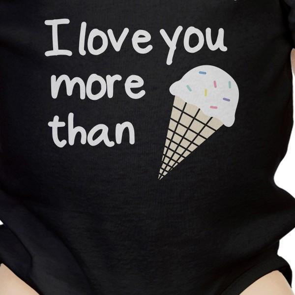 Dear Dad Icecream Cute Black Baby Bodysuit Unique