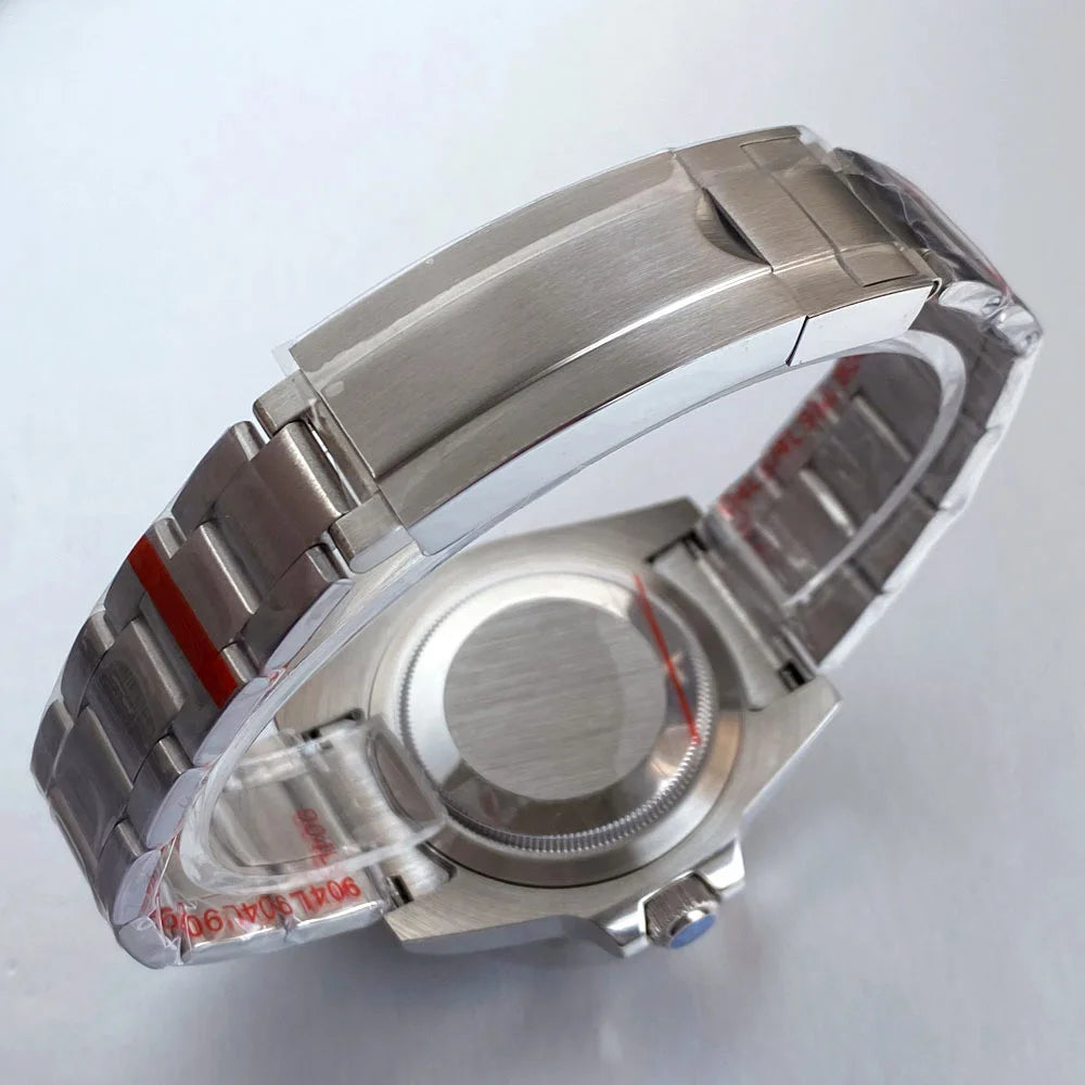 Customized Logo NH34A Movement Sapphire Glass Black Dial Luminous Mechanical GMT Watch Men Bracelet Business Dress Clock 10ATM