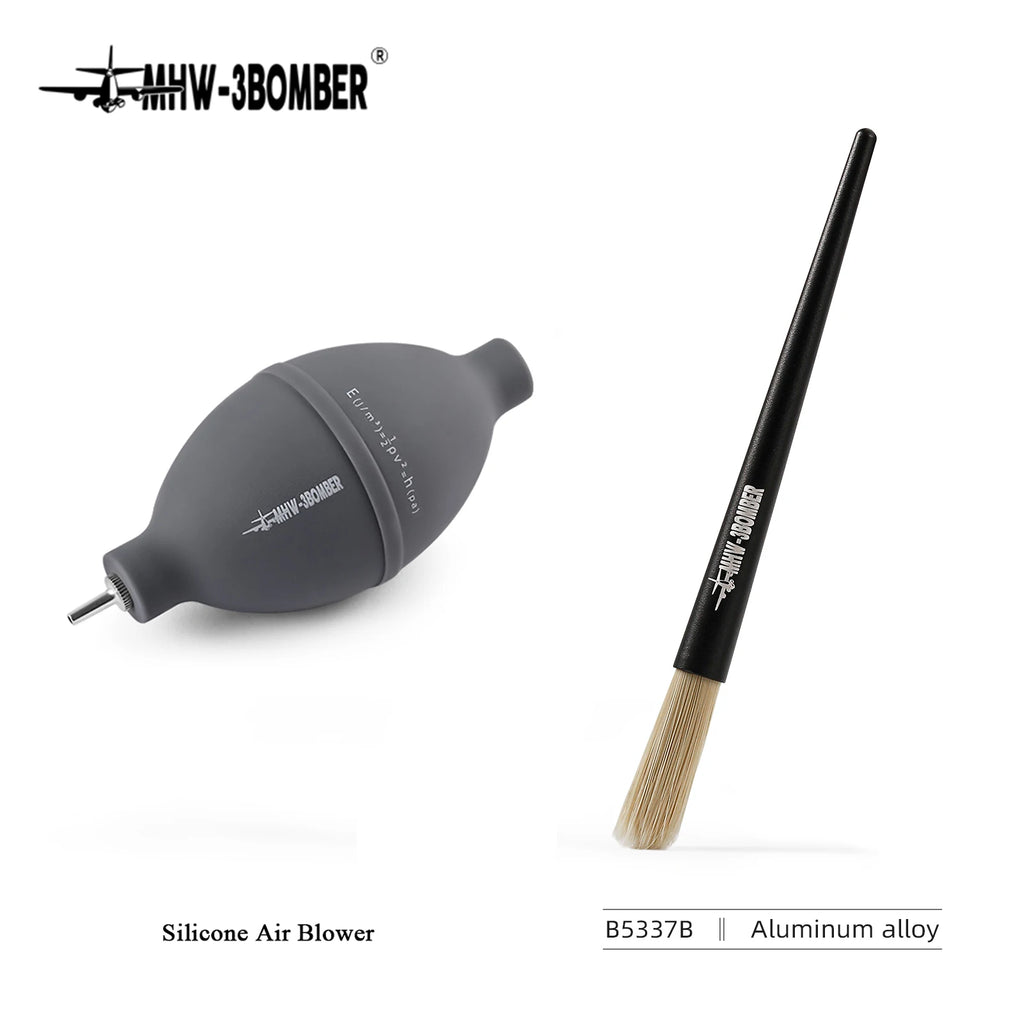 MHW 3BOMBER Coffee Powder Dust Cleaning Set Air Blower Wooden Brush for Coffee Grinder Blowing Pump for Camera Lens Keyboards
