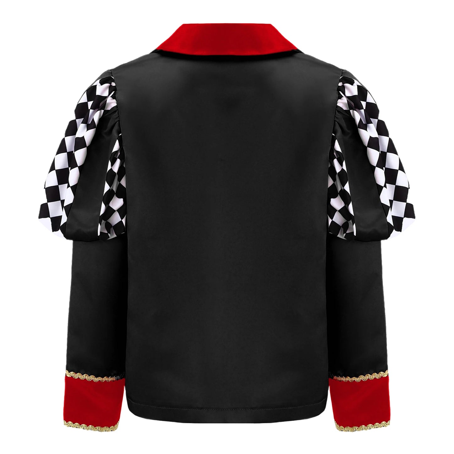 Kids Girls Queen Circus Cosplay Costumes Gold Webbing Puff Sleeve Front Buttons Halloween Carnival Themed Party Coat Outwear