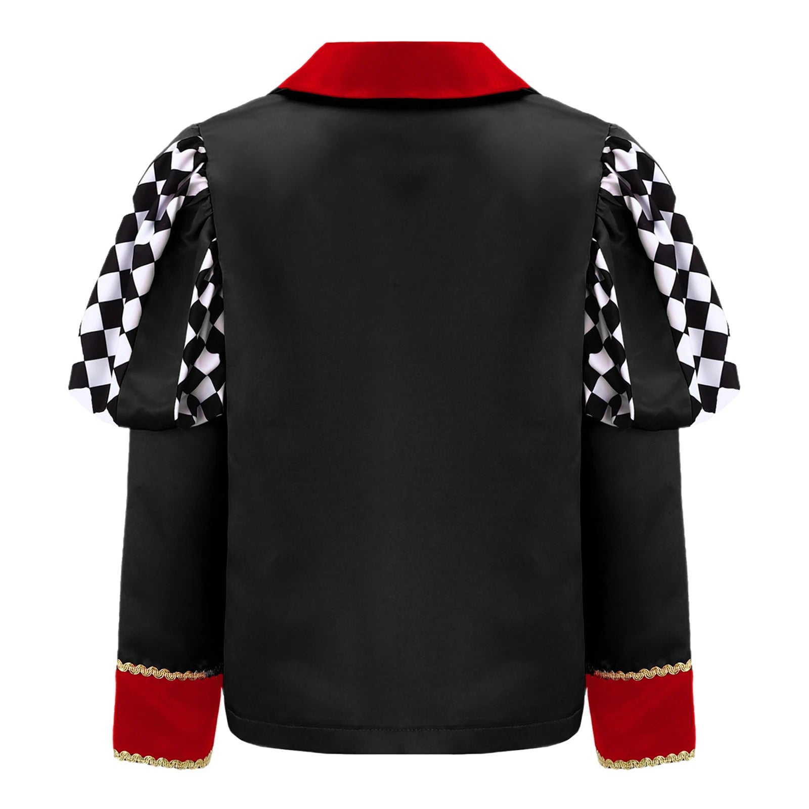 Kids Girls Queen Circus Cosplay Costumes Gold Webbing Puff Sleeve Front Buttons Halloween Carnival Themed Party Coat Outwear