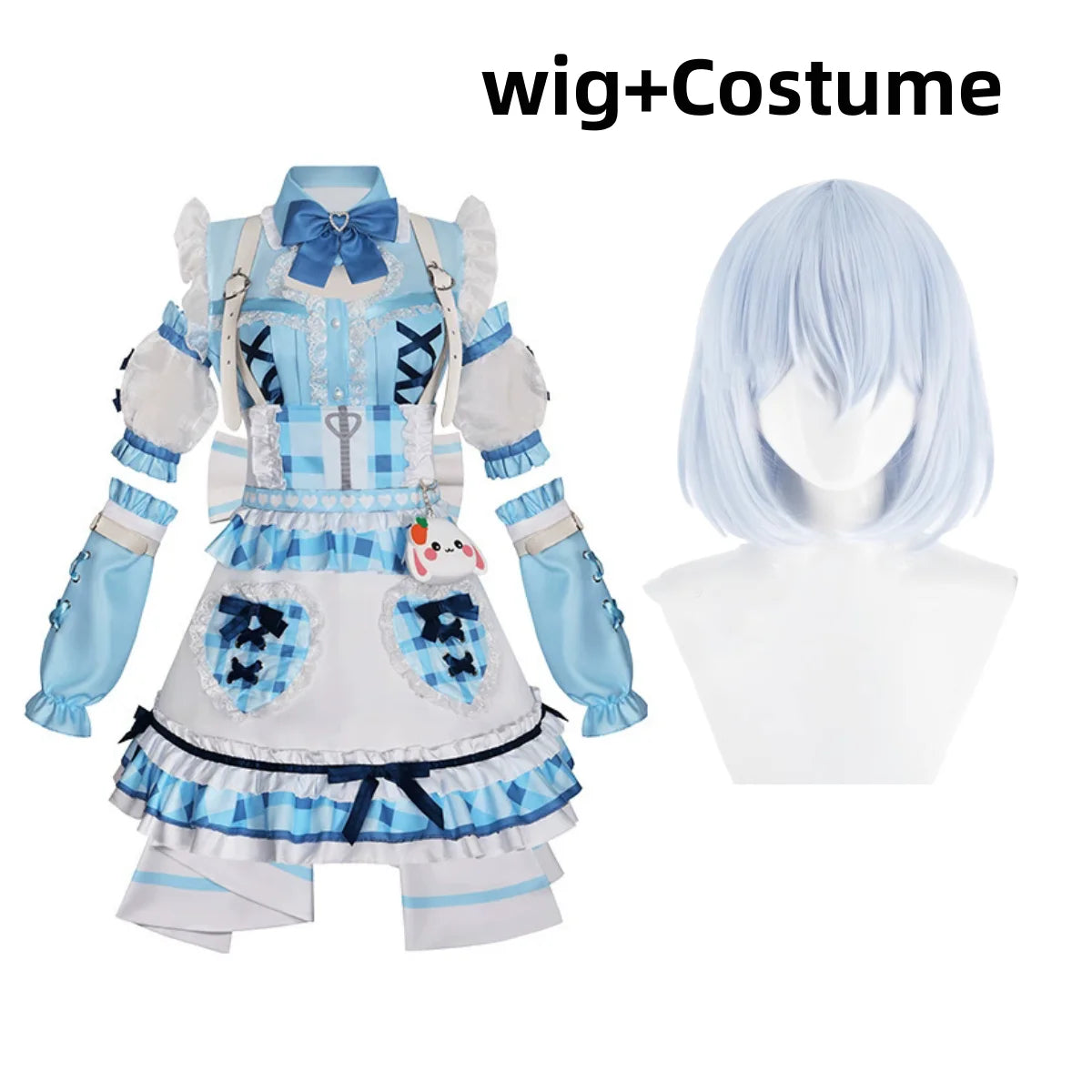 Anime BanG Dream Kurata Mashiro Cosplay Costume Blue and White Lolita Skirt Princess Dress Wig Woman Sexy Birthday Party Suit