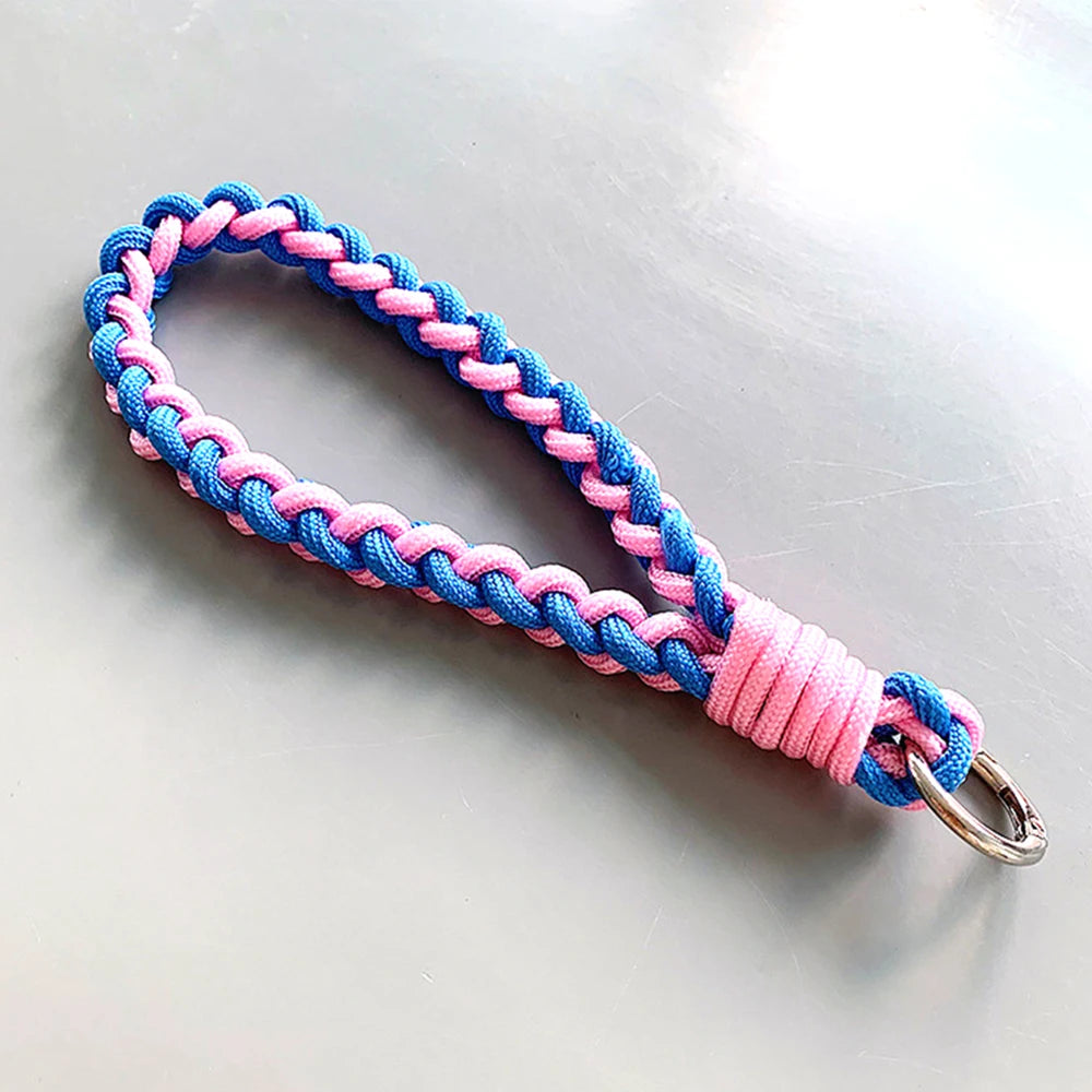 Handmade Rope Woven Keychain Phone Case Anti-lost Rope Strap Key Ring Tool Backpack Buckle Thickened Accessory Fashion Jewelry