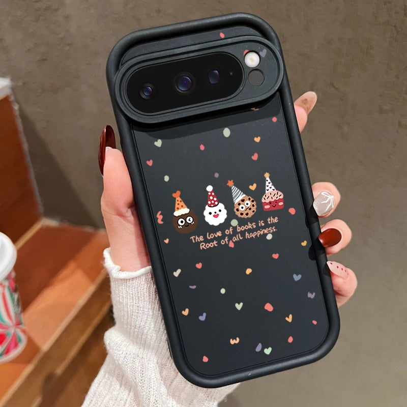 Christmas Elements Soft TPU Case For Google Pixel 8A 8 Pro 9 Pro XL 7A Shockproof Candy Color Silicone Phone Cover For Pixel 8 9