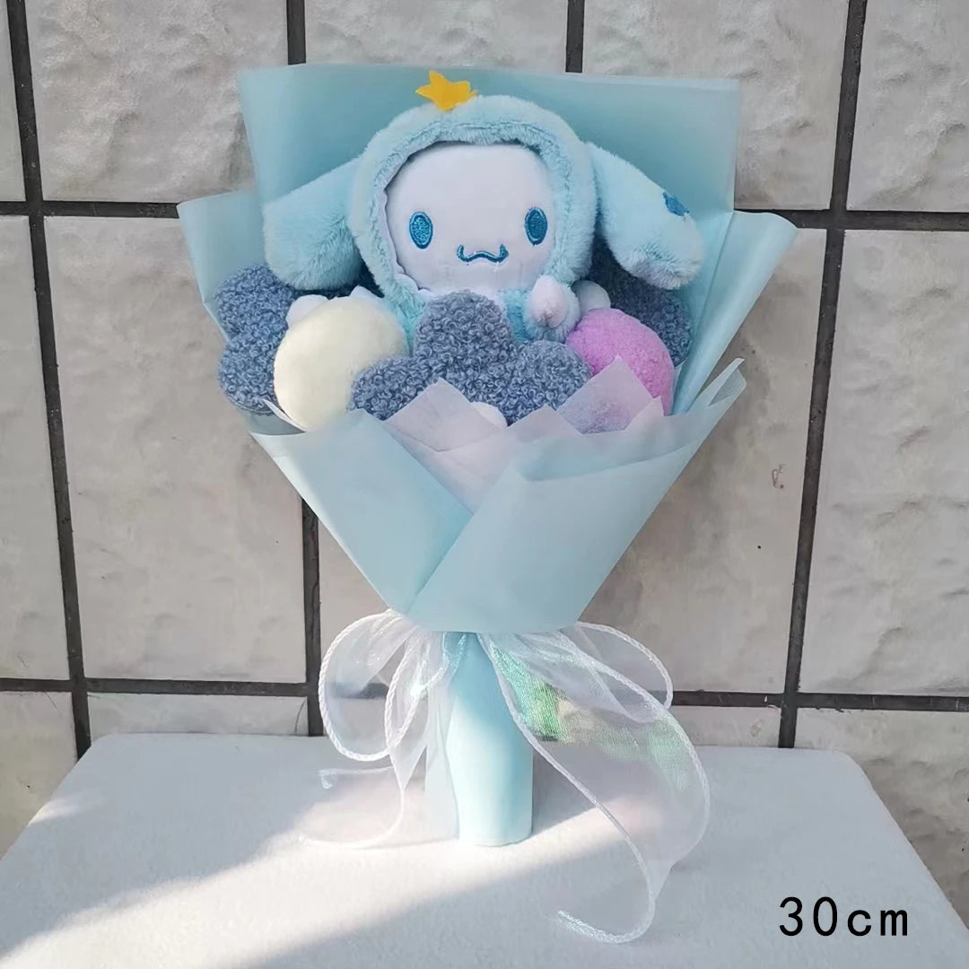 Kuromi Plush Doll Bouquet Sanrio Hello Kitty My Melody Cinnamoroll Stuffed Plushies Valentine's Day Christmas Birthday Gifts