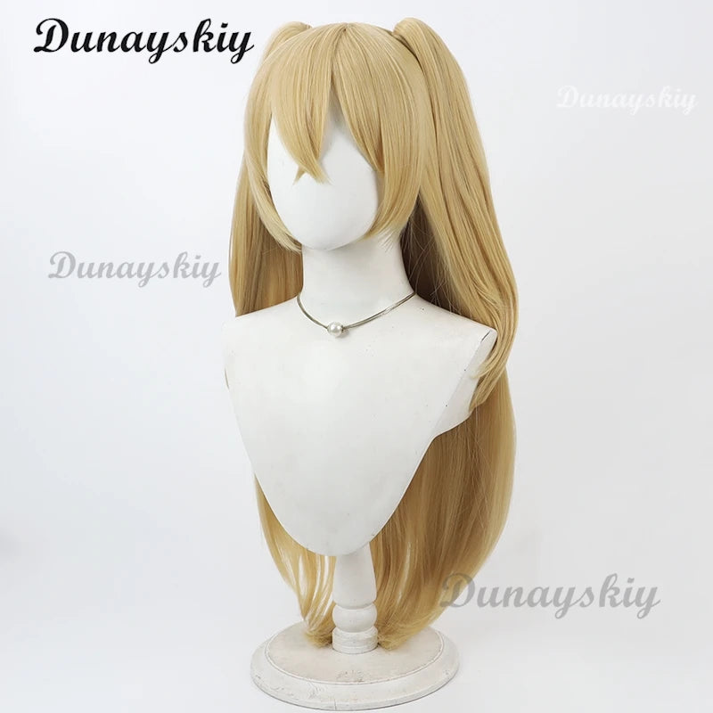 Clay Cosplay Wig Nikke Goddess of Victory Yellow 90cm Heat Resistant Synthetic Hair Halloween Party Role Play + Free Wig Cap