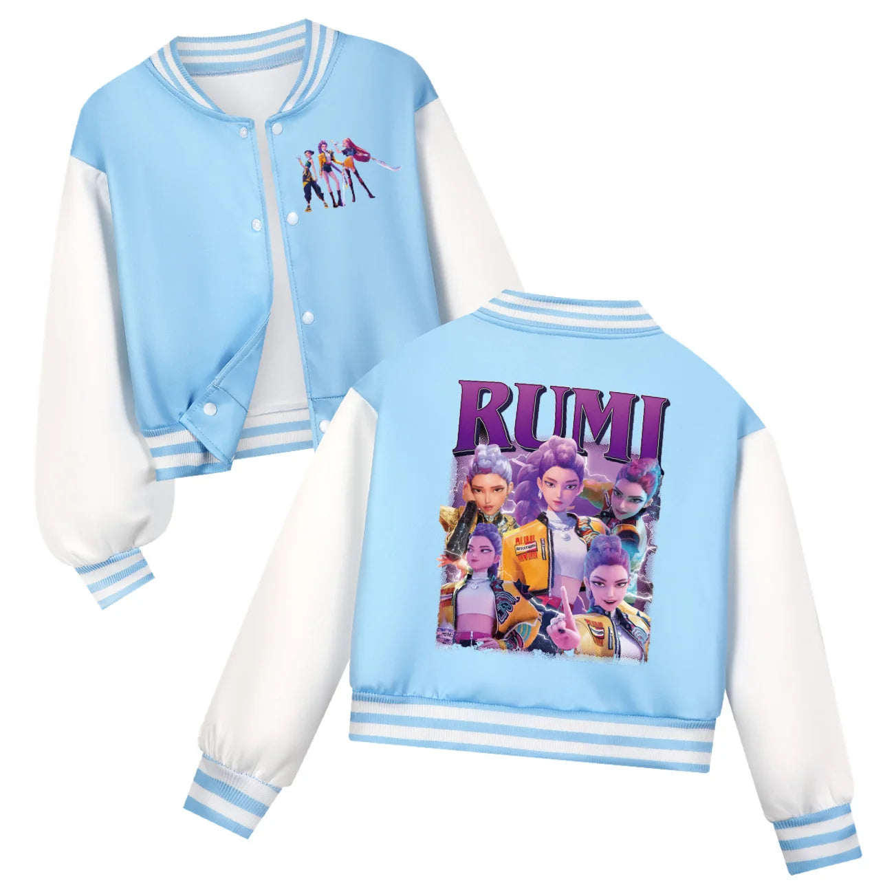 Kids KPop Demon Hunters Huntrix Clothes Boys Baseball Uniform Spring Autumn  Girls Baby Casual Hoodies Children Costume