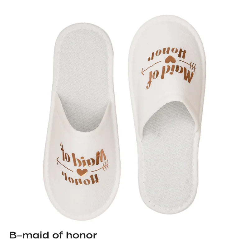Bride Bridesmaid Slippers,Wedding Party Disposable Slippers Bridal Party Slippers Set Lightweight Cozy Soft Sole Flats Wholesale