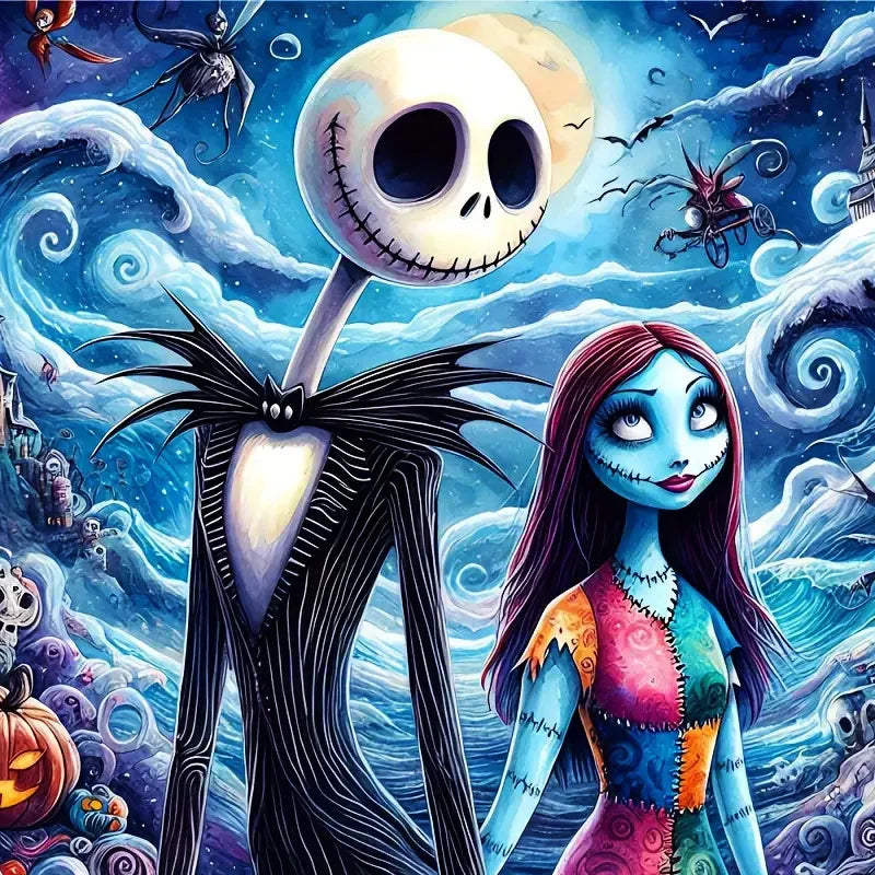Disney 5D Diamond Embroidery Jack Rhinestone Pictures Painting Cartoon Full Drill Mosaic Nightmare Before Christmas Holiday Gift