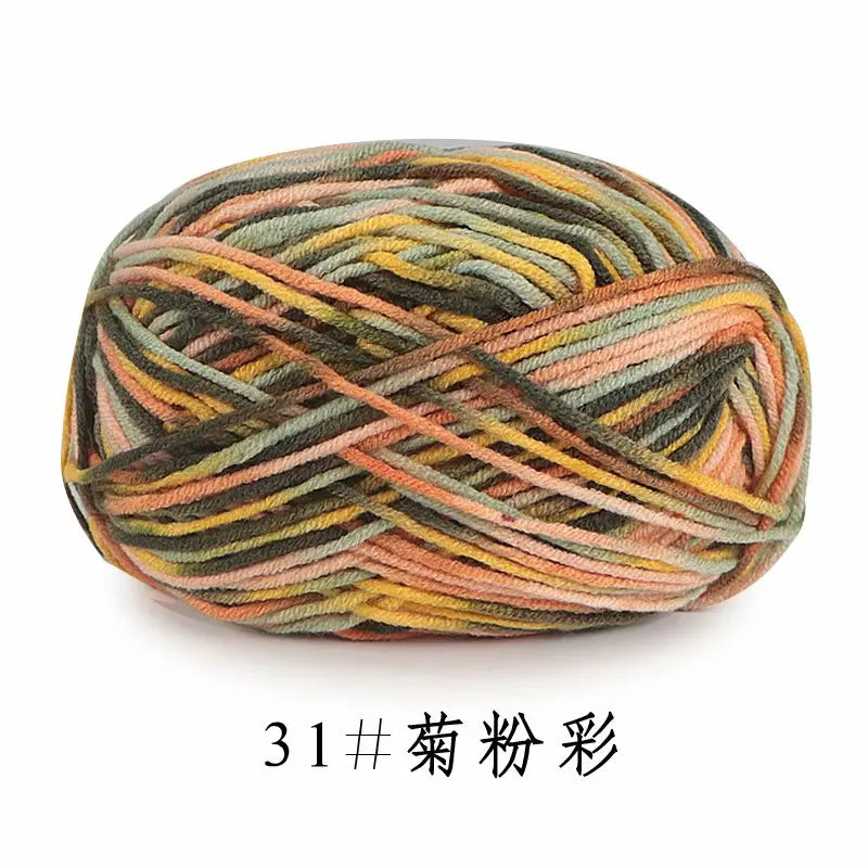5Strands 2.5mm Colorful Soft Cotton Baby Knitting Wool Yarn Crochet Craft  Crochet Fancy Yarn Hand Knitting Sweater Baby Clothes