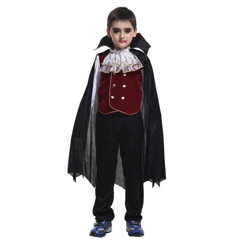 Baby Girls Halloween Ghost Bride Costume Children Cosplay Vampire Princess Dresses Kids Dress Clothes Gothic Carnival Party Gift