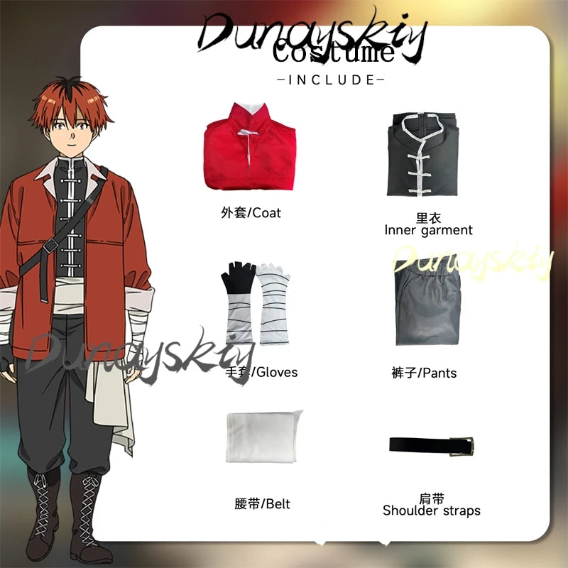 Anime Frieren Beyond Journey's End Stark Cosplay Wig Coat Pants Outfit Costumes Men Women Role Play Cosplay Customized