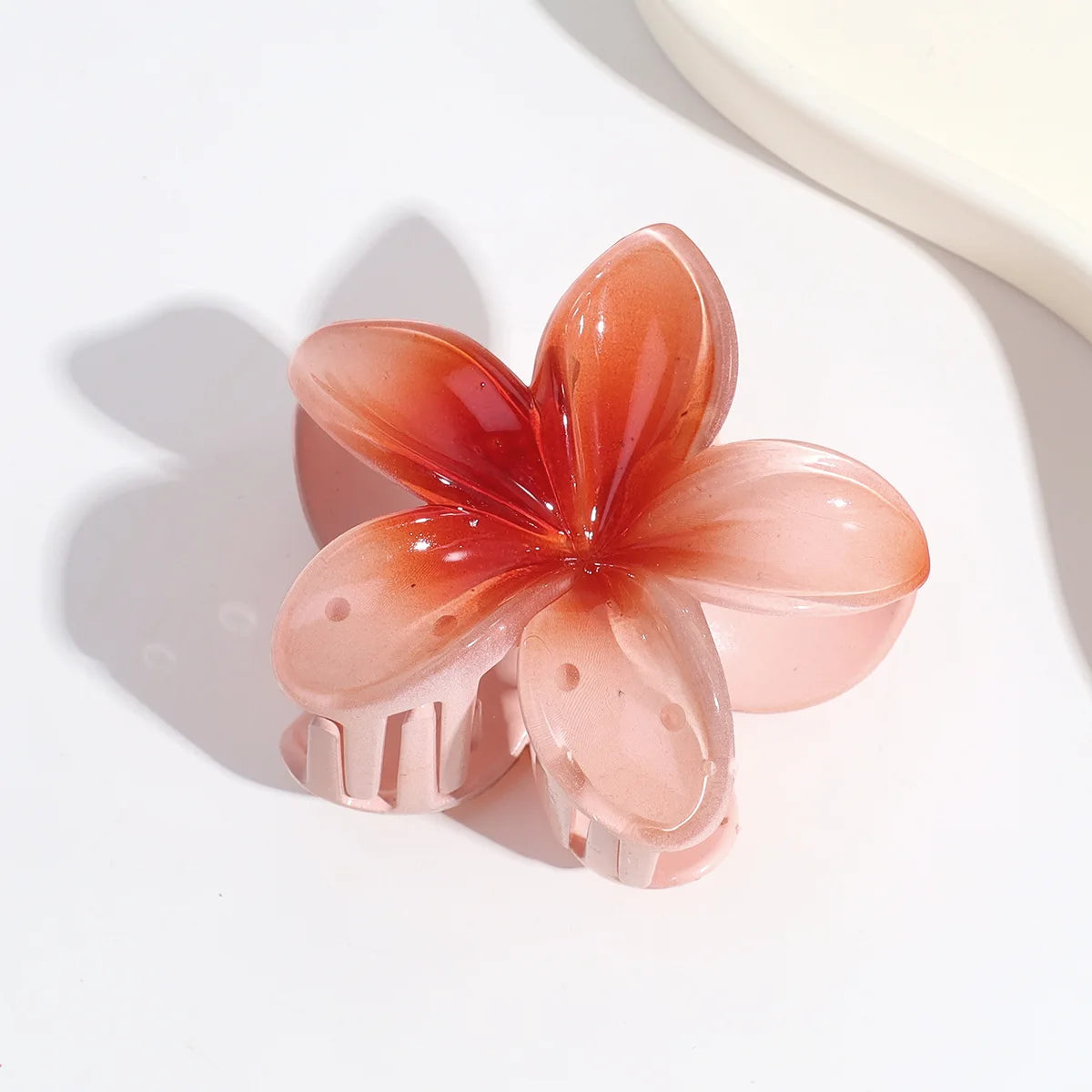 Women Fashion Summer Beach Flower Claw Clip Long Hair Shark Clip Girls Barrettes Ponytail Holder Gradient Color Hair Accessories