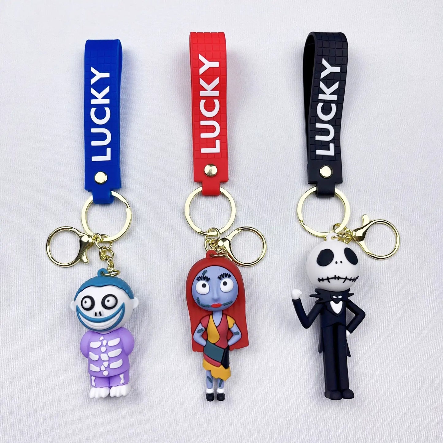 Disney Keychain Movie Nightmare Before Christmas Gifts Sally Jack Cartoon Silicone Pendant Decoration Accessories Gift Keyrings