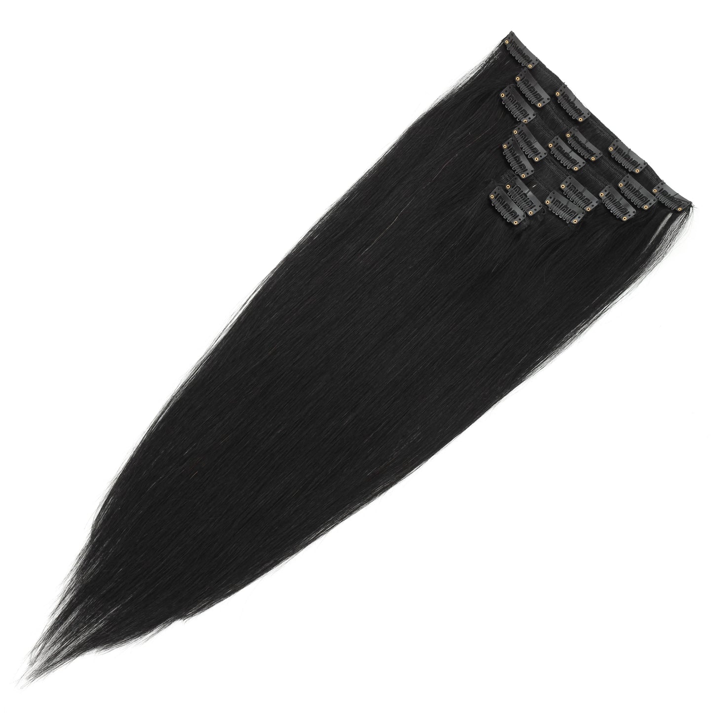 Dark Brown Clip in Hair Extension Human Hair Real Natural  Hair Extension Double Weft Full Head 7PCS Clip Ins For Add Volume