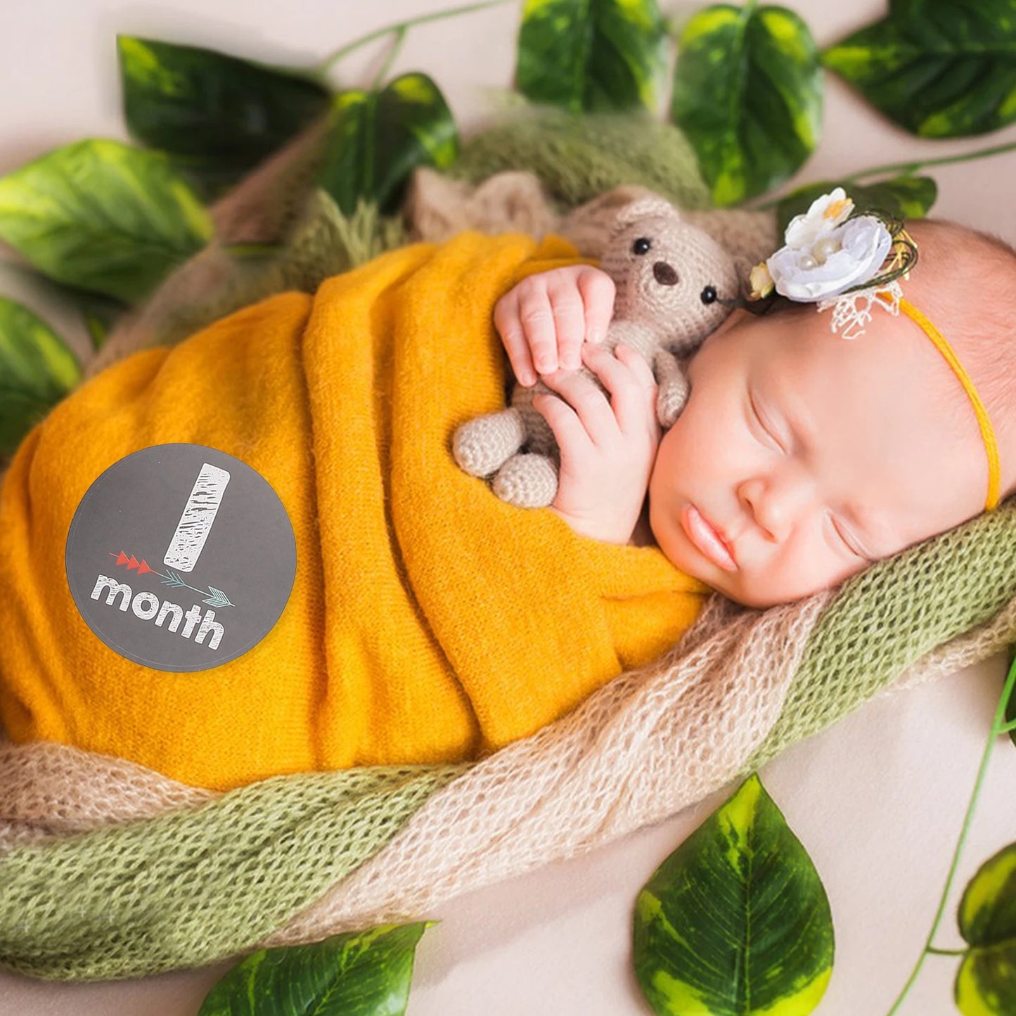 1 set Baby Milestone Stickers Monthly Digital Numbers Photo Props Newborn Durable Clothes Decoration First Year Keepsake Girl